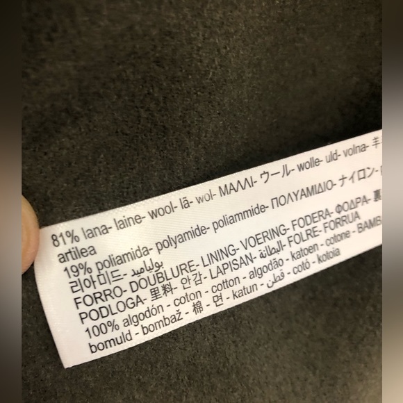 MASSIMO DUTTI OLIVE GREEN LIGHT WOOL HOODED VEST SNAPS CLOSURE SIZE SMALL - Picture 7 of 8